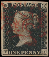 N° 2 '1840, 1d Black, Red Maltese Cross' - Used Stamps