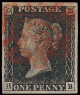 N° 1 '1840, 1d Black, Red Maltese Cross' - Used Stamps
