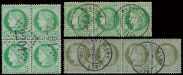 N° 50 (4x) En 53 (7x) ' 1c Vert-olive' I - 1871-1875 Ceres