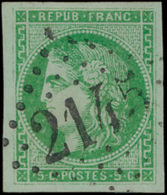 N° 42 B '5c Vert-jaune' Breed Gerand, Ze - 1871-1875 Cérès