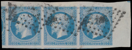 N° 14A '20c Bleu' (strip Van 3) Met Hoek - 1852 Luigi-Napoleone