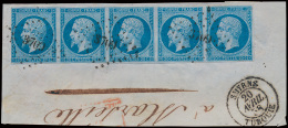 N° 14Ac  '20c Bleu Sur Azuré' (strip Van - 1852 Louis-Napoleon