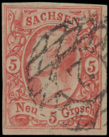 N° 12 '1856, 5 Ngr Rood' Zm (Mi € 80) - Saxe