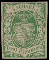 N° 2-II '3 Pf Groen' Ongebruikt (zonder - Sachsen