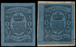 N° 6a '1 Gr Zwart Op Donkerblauw' (2x) Z - Oldenburg