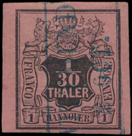 N° 3b '1/30 Thaler Zwart Op Roze', Breed - Hanovre