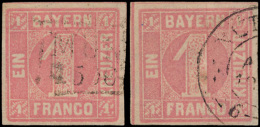 N° 3 '1850, 1 Kr Lichtlilarood' (2x) Bei - Other & Unclassified