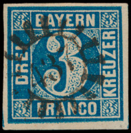 N° 2-I B '1849, 3 Kr Donkerblauw' Mooi V - Autres & Non Classés