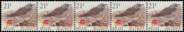 R 89a 'rolzegel, Kramsvogel 21F' Strook - 1985-.. Oiseaux (Buzin)