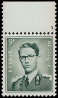 N° 1073 '9F Groengrijs' Plaatnr. 3, Zm ( - 1953-1972 Lunettes