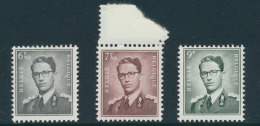 N° 1069A, 1070 En 1073 '6,50 Fr Grijs, 7 - 1953-1972 Glasses