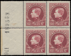 N° 292 B '100F Karmijnrood' (Blok Van 4) - 1929-1941 Grand Montenez