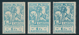 N° 238, 238a En 238 B '1F Blauw Gelijnd, - Unused Stamps