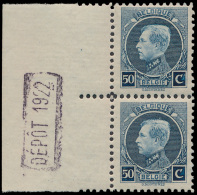 N° 211 B '50c Grijsblauw' (in Paar), Met - 1921-1925 Kleine Montenez