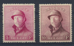 N° 177/78 '5F En 10F' Zm (OBP € 292) - 1919-1920 Albert Met Helm