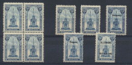 N° 164 (blok Van 4 + 2 Losse) + De 3 Bez - Unused Stamps