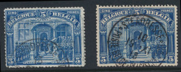 N° 147 (2x) '5 Franken Lichtblauw En Bla - 1915-1920 Albert I