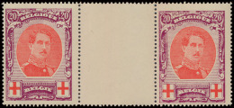 N° 134 '20c Violet' (in Paar) Met Tussen - 1915-1920 Alberto I