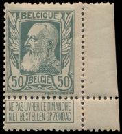 N° 78 '50c Grijs' Met Bladboordje, Zm (O - 1905 Thick Beard