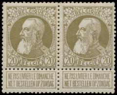 N° 75 '20c Reseda' (Horizontaal Paar) Re - 1905 Grosse Barbe