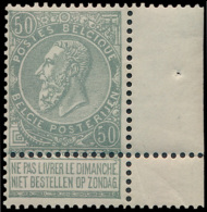 N° 63 '50c Grijs' Met Bladboord, Zm (OBP - 1893-1900 Thin Beard