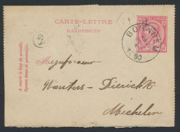 1890, Prachtig Kaartbriefje (type N° 46) - 1884-1891 Leopoldo II