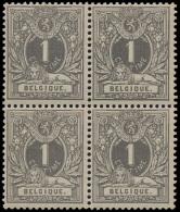 N° 43 B '1c Bruingrijs' (Blok Van 4), Ze - 1869-1888 Lion Couché