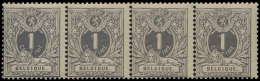 N° 43 '1c Grijs' (Strip Van 4), Zeer Fri - 1869-1888 Lion Couché