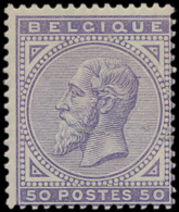 N° 41 '50c Licht Violet' Iets Gedecentre - 1883 Leopold II