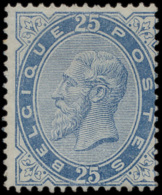 N° 40 '25c Lichtblauw' Hergomd En Zonder - 1883 Leopold II