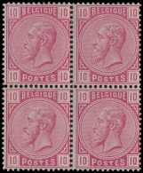 N° 38 '10c Roze' (Blok Van 4) Met Perfec - 1883 Leopold II