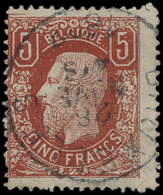 N° 37 '5F Bruinrood' Met Zeer Mooie Cent - 1869-1883 Leopoldo II