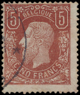 N° 37 '5F Bruinrood' Licht Gestempeld, B - 1869-1883 Leopold II