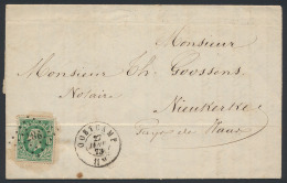 N° 30, Op Brief Uit PT. 287 Oostkamp 27 - 1869-1883 Léopold II