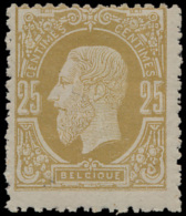 N° 32 B '25c Olijfgeel Op Dun Glanzend P - 1869-1883 Leopold II