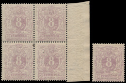 N° 29a '8c Lila' (5x), 1 Los Zegel + 1 B - 1869-1883 Leopoldo II