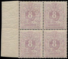 N° 29a '8c Lila' (Blok Van 4) Met Bladbo - 1869-1883 Leopoldo II