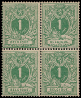 N° 26a '1c Geelgroen' (Blok Van 4) Met P - 1869-1883 Léopold II