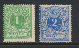 N° 26a En 27 '1c Geelgroen En 2c Blauw', - 1869-1883 Leopold II