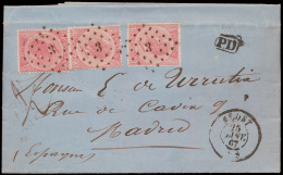 N° 20 (3x), Op Brief Uit PT. 3 Alost 25 - 1865-1866 Profile Left