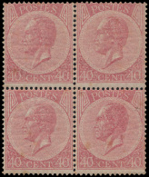 N° 20A '40c Bleekroze, Tanding 15' (Blok - 1865-1866 Profilo Sinistro
