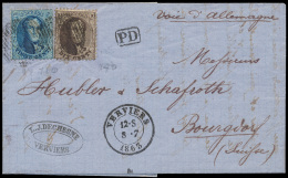 N° 14 En 15, Op Brief Uit P. 123 Vervier - 1863-1864 Medaglioni (13/16)