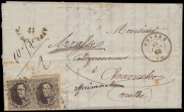 N° 14 (2x), Op Brief Uit PT. 12 Anvers N - 1863-1864 Medaillons (13/16)