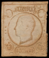 Beeltenis Leopold I 20c, Witte Reliëfdru - Proofs & Reprints