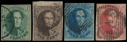 N° 9/12 'Volledige Reeks' 4 Mooi Gerande - 1858-1862 Medallones (9/12)