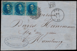 N° 11 (strip Van 3) Op Brief Uit P.62 Hu - 1858-1862 Medallions (9/12)