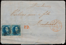 N° 7 (2x), Nipt Geraakt Op Brief Uit P. - 1851-1857 Medaglioni (6/8)