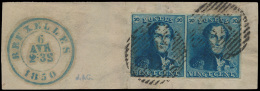 N° 2A (In Paar) Op Briefstukje, Beide Go - 1849 Mostrine