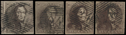 N° 1, 1c, 1d En 1f '4 Verschillende Tint - 1849 Epauletten