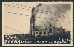 Zeebrugge, Fotokaart Vd Brand In De Kerk - Autres & Non Classés